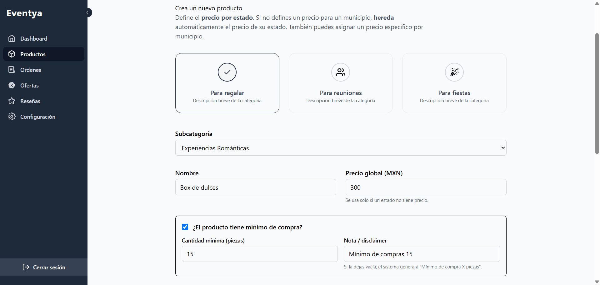 Portal socios: calendario